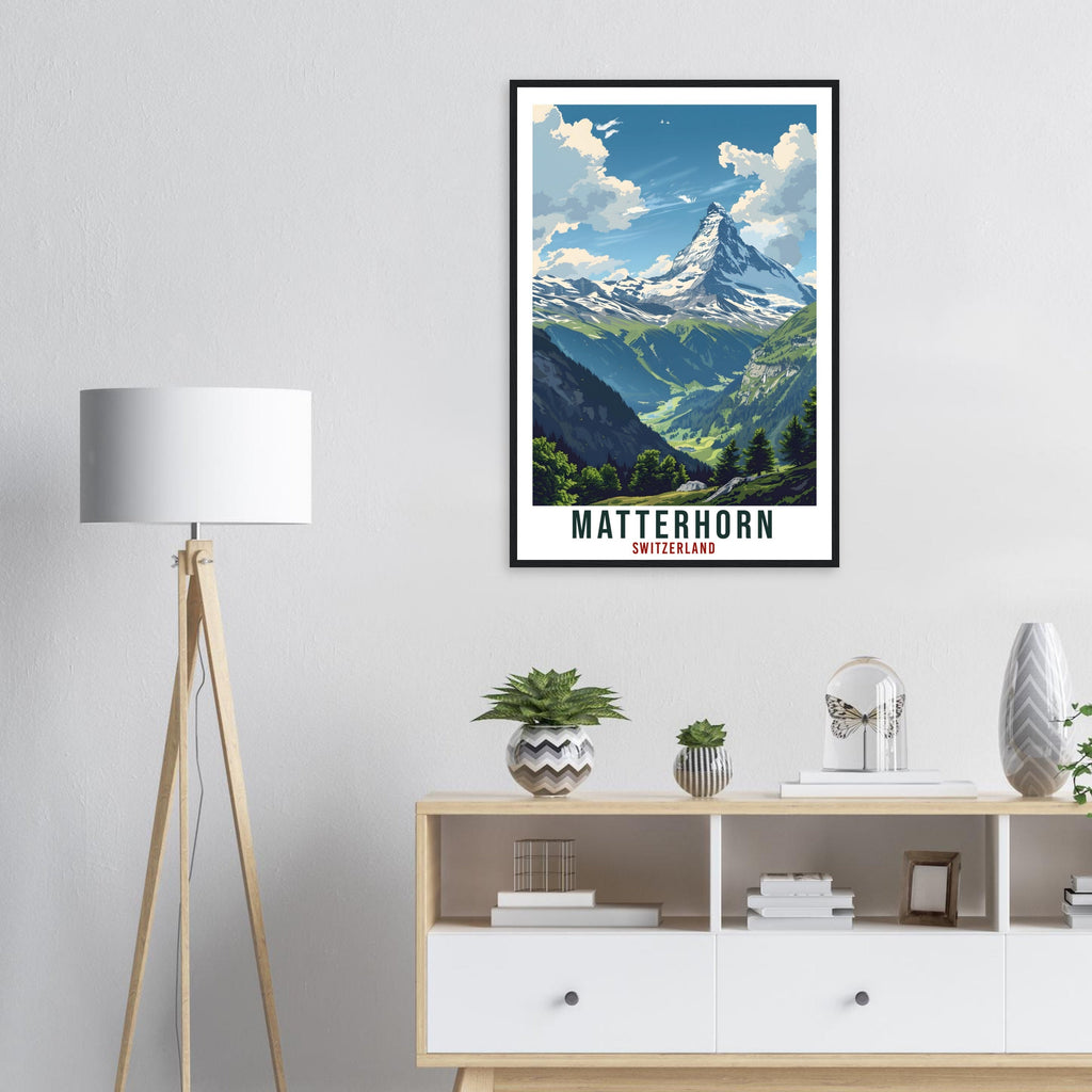 Matterhorn Travel Print Swiss Wall Art Wall Hanging Home Living Décor Matterhorn Gift Art Lover Switzerland Artwork Gift Swiss Travel Poster