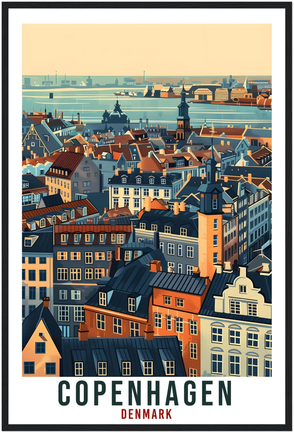 Copenhagen Travel Print Denmark Wall Art Wall Hanging Home Living Décor Copenhagen Gift Art Lovers Denmark Artwork Gift Danish Travel Poster