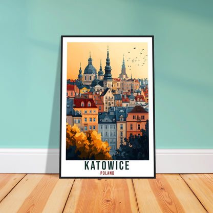 Katowice Travel Print Poland Home Decor Katowice Wall Art Gift Wall Hanging Art Lover Katowice Polish Artwork Travel Poster Poland Travel
