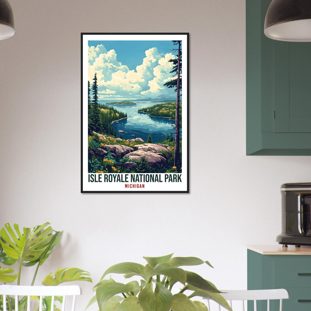Isle Royale National Park Michigan USA Travel Print Wall Art Wall Hanging Home Décor Isle Royale Gift Travel Art USA Artwork Travel Poster