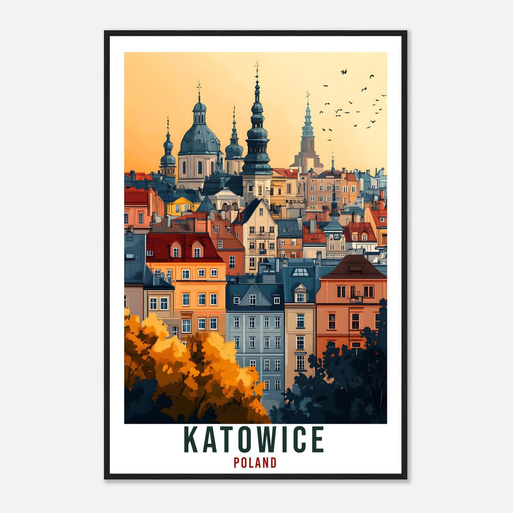 Katowice Travel Print Poland Home Decor Katowice Wall Art Gift Wall Hanging Art Lover Katowice Polish Artwork Travel Poster Poland Travel