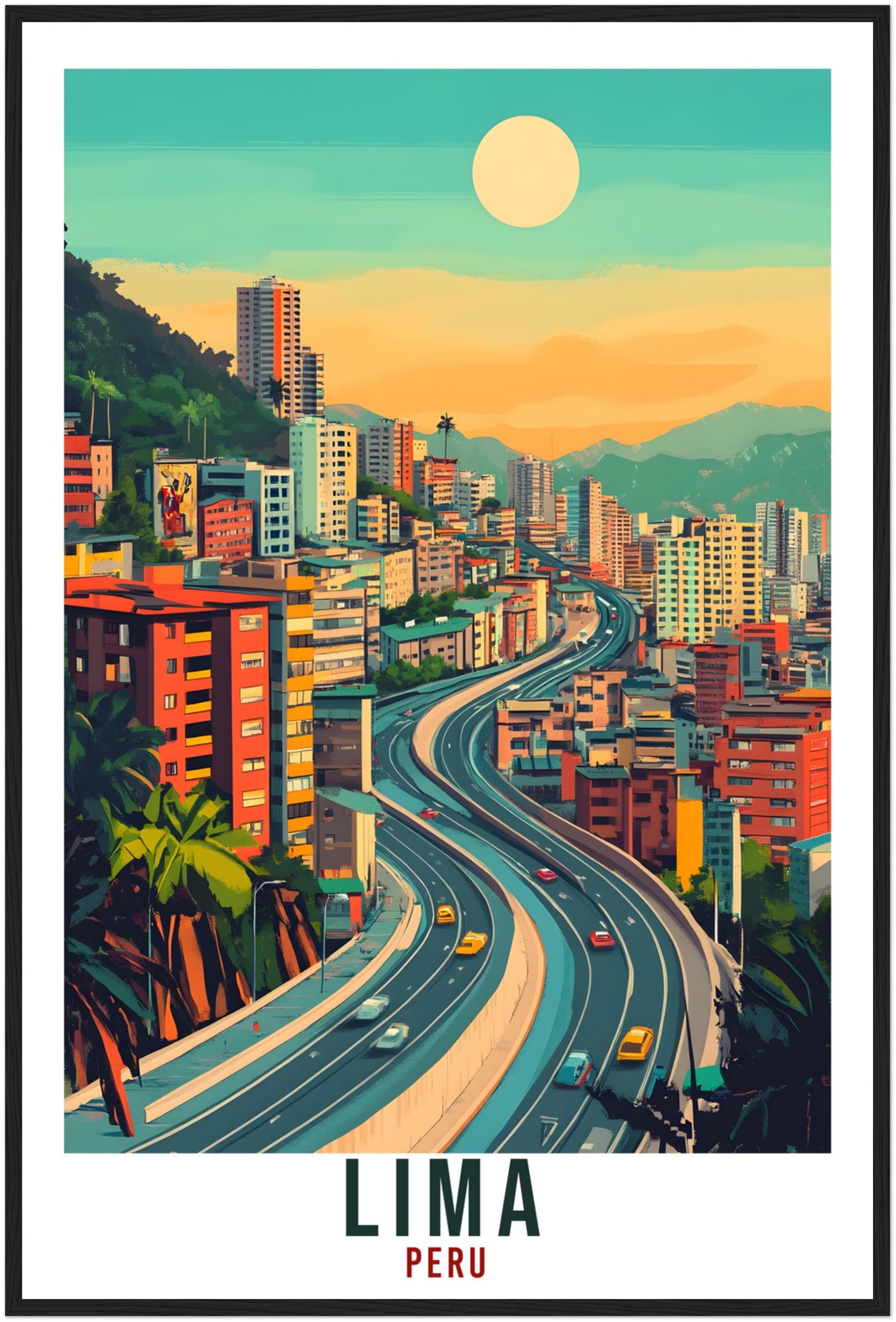 Lima Travel Print Peru Home Decor Lima Wall Art Gift Wall Hanging Art Lover Lima Peruvian Artwork Travel Poster Travel Art Peru Cityscape