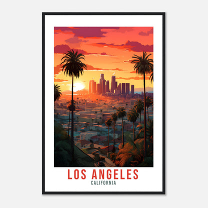 Los Angeles Travel Print Wall Art Los Angeles Sunset Wall Hanging Home Décor Los Angeles Gift Art Lovers California Art Lover LA Art Gift