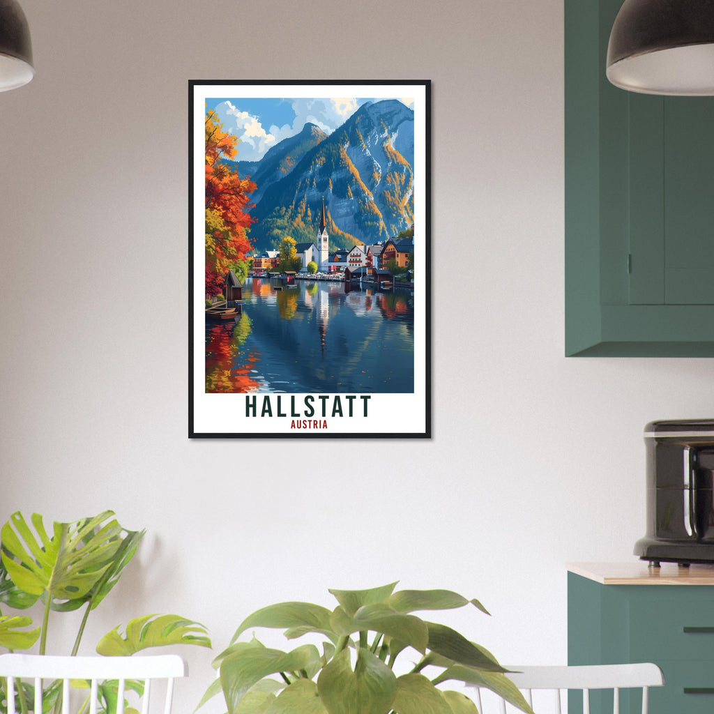 Hallstatt Travel Print Austria Decor Hallstatt Austrian City Wall Art Gift Wall Hanging Art Lover Austria Artwork Hallstatt Travel Poster