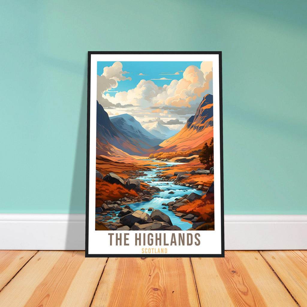 Scottish Highlands Travel Print The Highlands Home Decor Mountain Landscape Scotland Nature Wall Hanging Scottish Artwork Gift Travel Poster