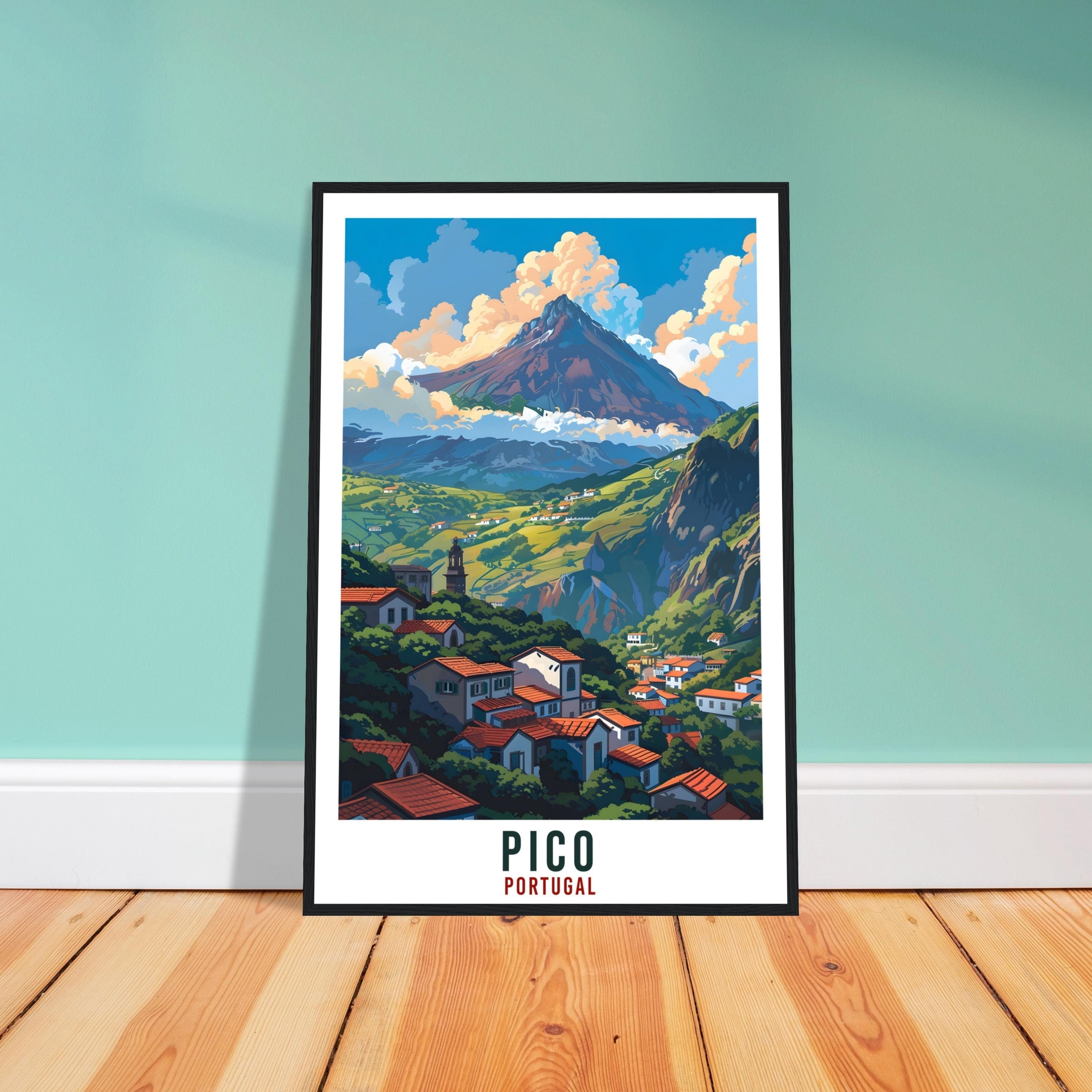 Pico Island Travel Print Home Decoration Wall Art Gift Wall Hanging Lover Pico Island Portugal Artwork Portugal Travel Poster Holiday Print