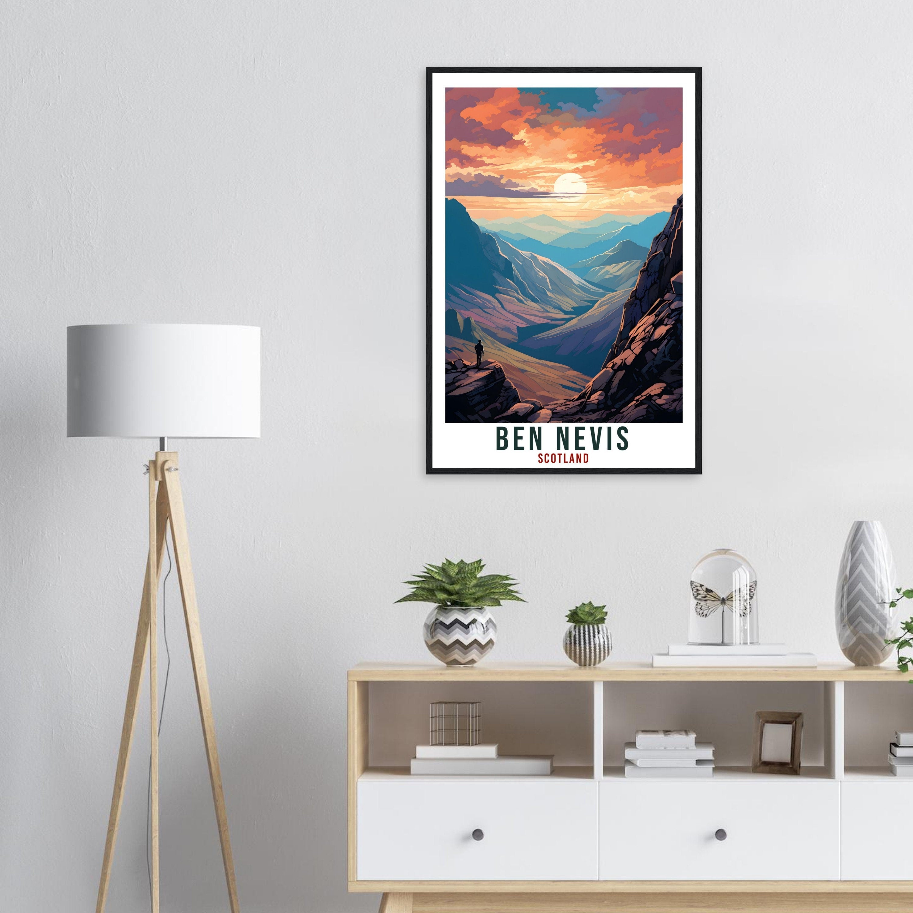 Ben Nevis Travel Print Scotland Wall Art Home Decor Wall Hanging Travel Art Gift Ben Nevis Travel Poster Scotland Landscape Art Lover Gift