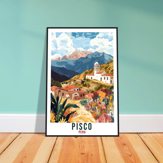 Pisco Travel Print Peru Home Decor Pisco Wall Art Gift Wall Hanging Art Lover Pisco Peruvian Artwork Travel Poster Pisco Peru Travel Art