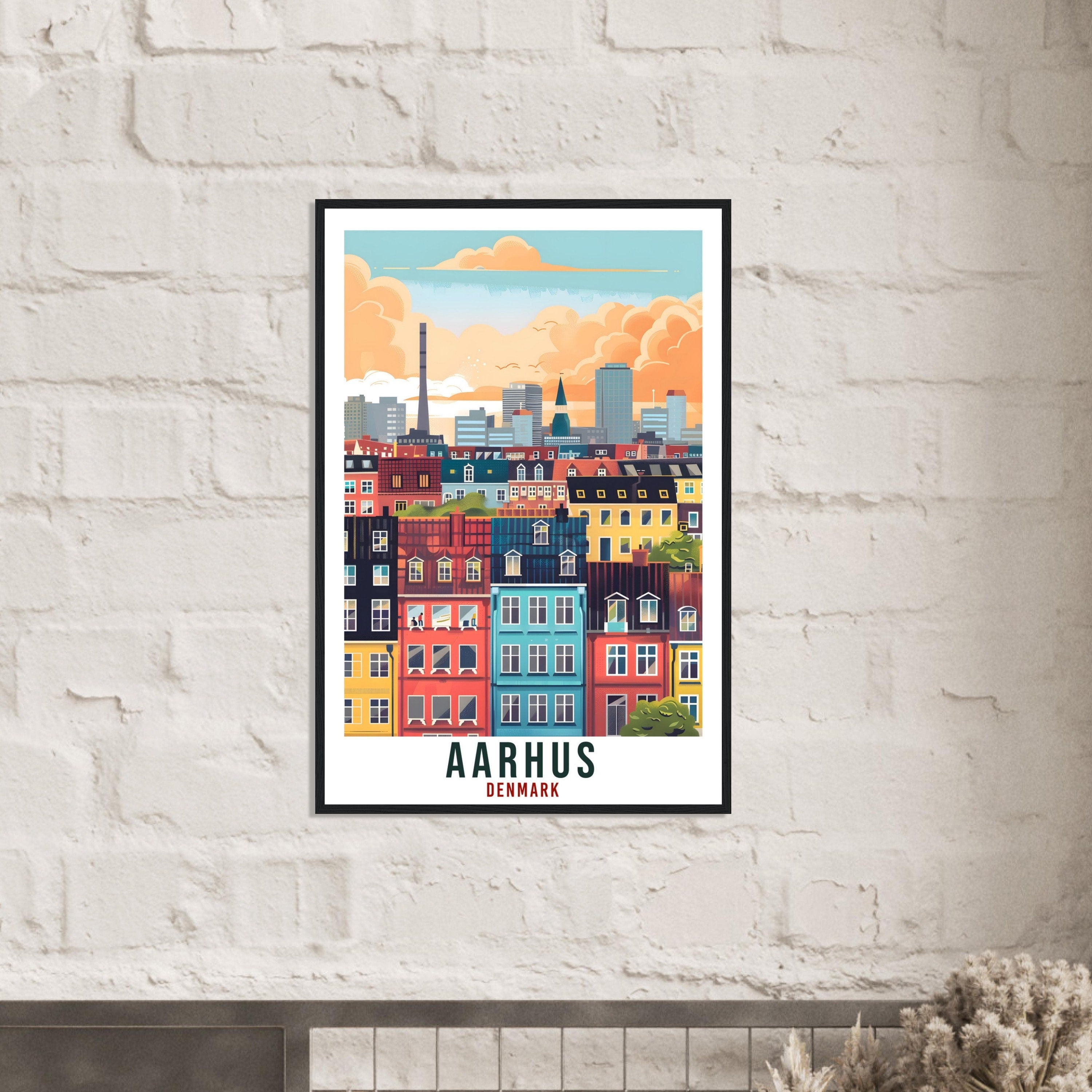 Aarhus Travel Print Denmark Wall Art Wall Hanging Home Living Décor Aarhus Gift Art Lovers Gift Denmark Artwork Gift Danish Travel Poster