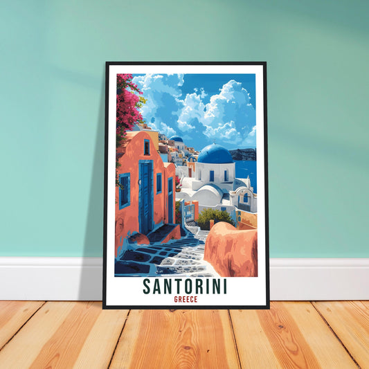 Santorini Travel Print Greece Home Decor Santorini Greek Island Wall Art Gift Wall Hanging Art Lover Greece Artwork Santorini Travel Poster