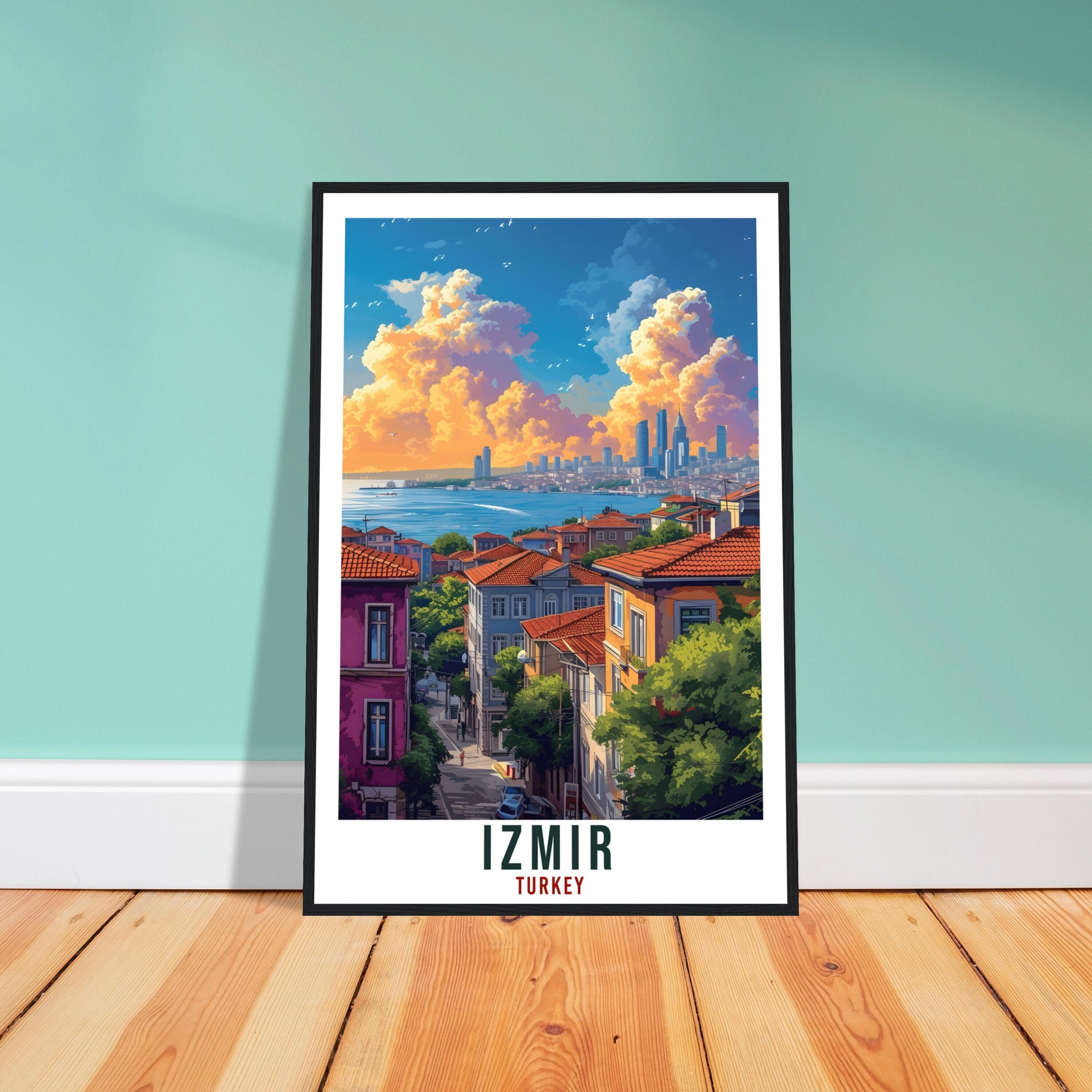 Izmir Gift Travel Print Turkey Home Decoration Izmir Turkish City Wall Art Gift Wall Hanging Art Lover Turkey Artwork Izmir Travel Poster