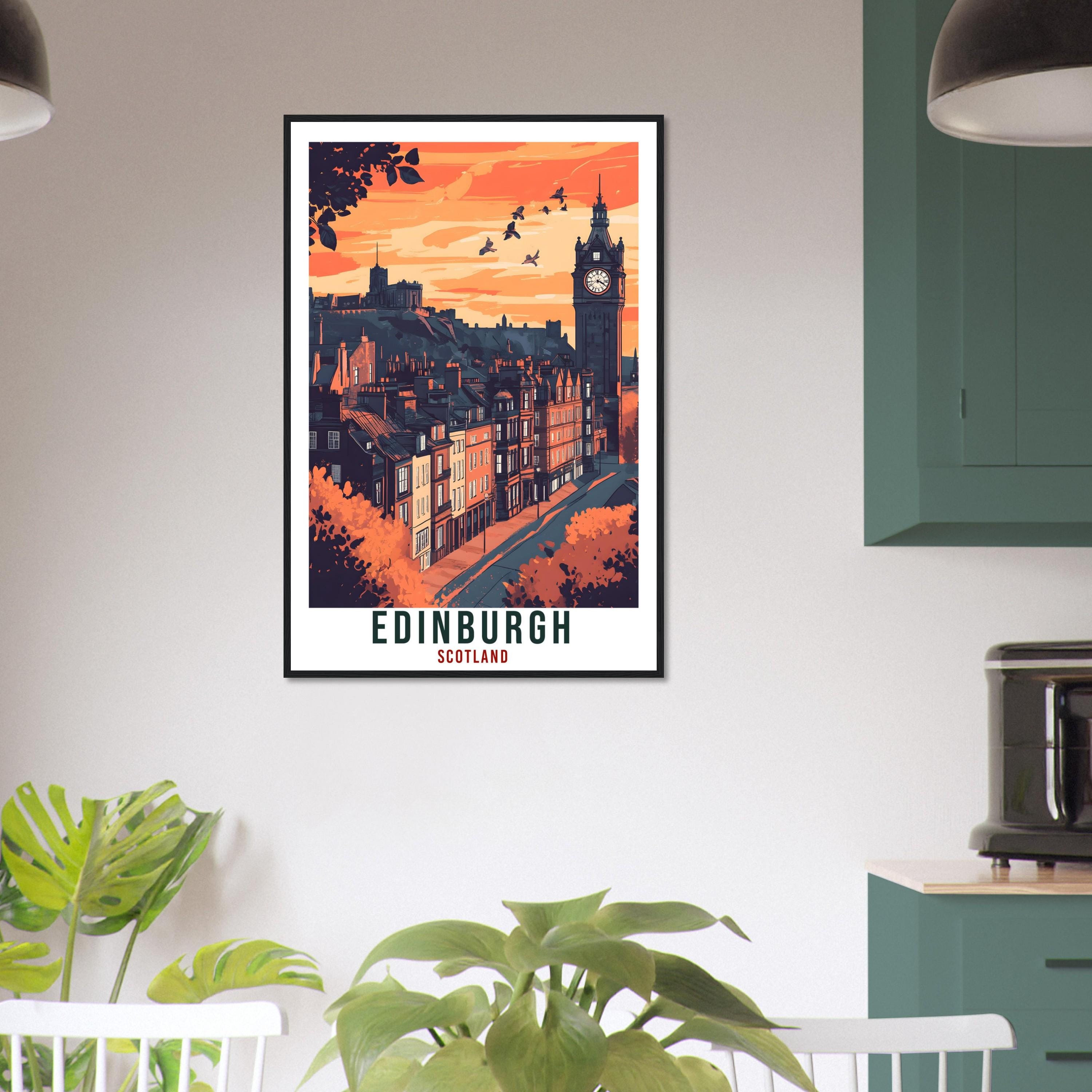 Edinburgh Travel Print Scotland Decor Edinburgh Wall Art Wall Hanging Art Lover Scotland Artwork Travel Poster Edinburgh City Travel Art