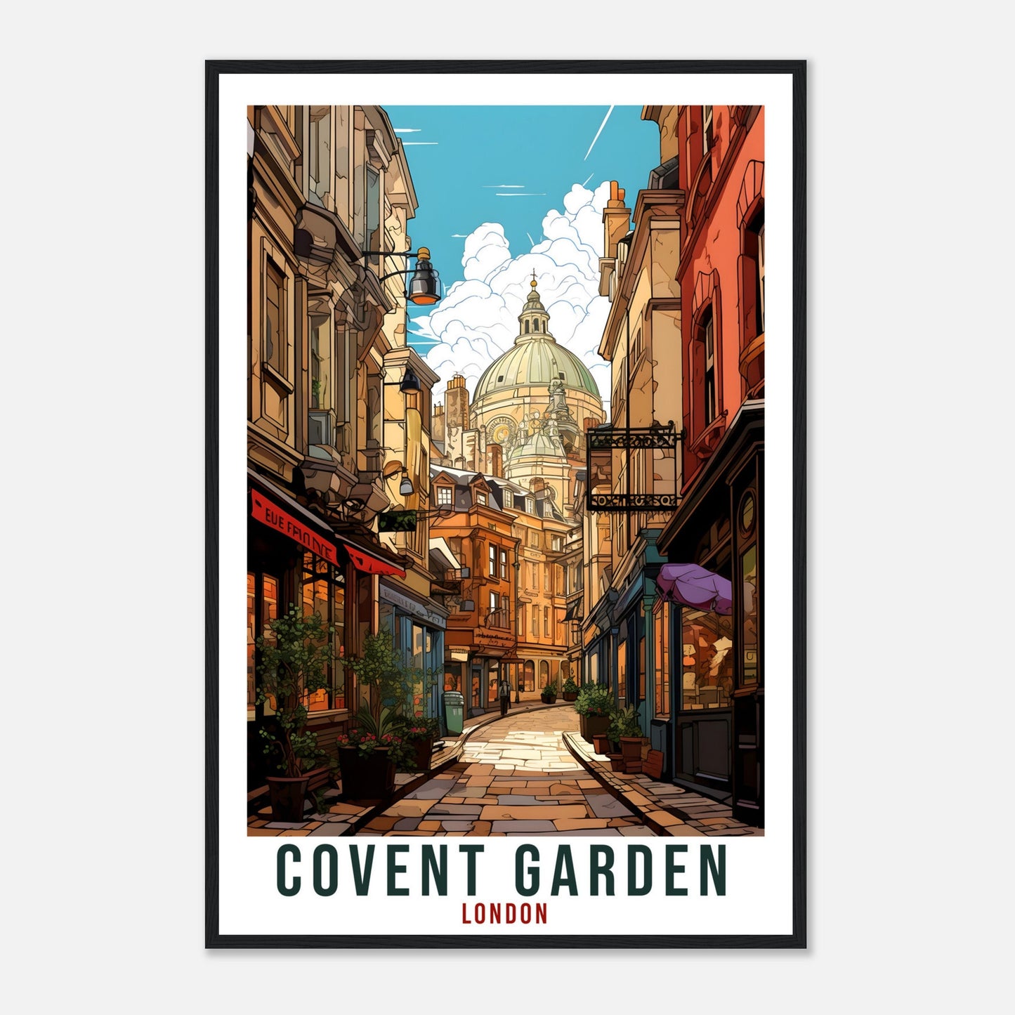 Covent Garden Travel Print London Wall Art Home Decor Wall Hanging Travel Art Gift Covent Garden Travel Poster London City Artwork Art Lover