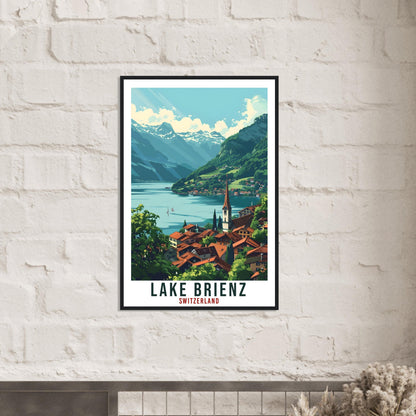 Lake Brienz Travel Print Swiss Wall Art Wall Hanging Home Décor Lake Brienz Gift Art Lover Gift Switzerland Artwork Gift Swiss Travel Poster