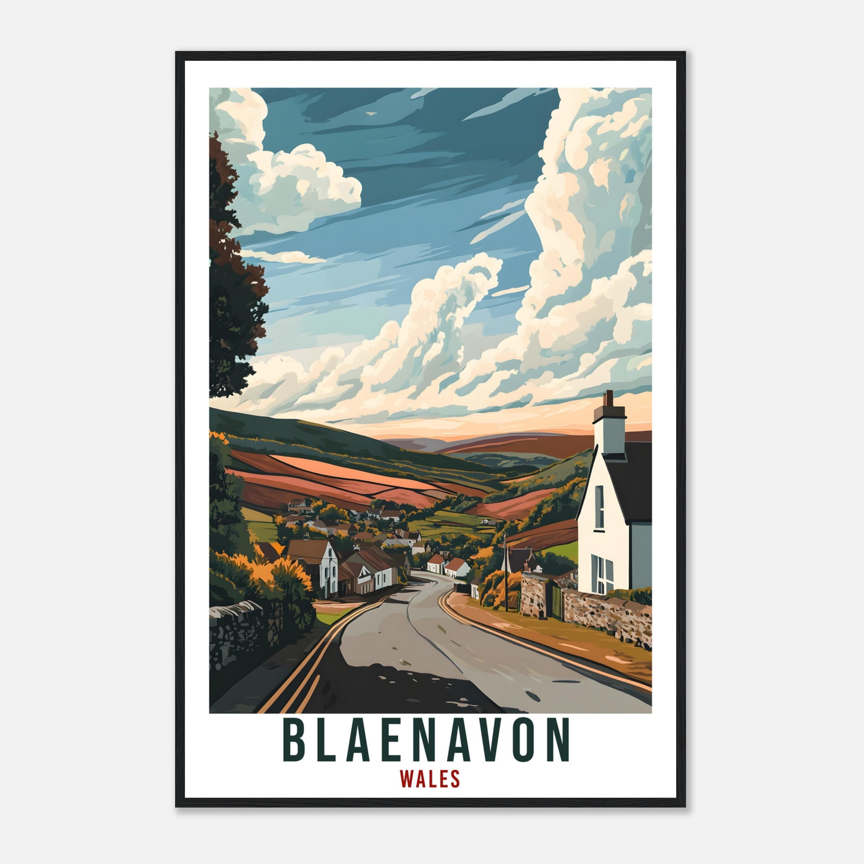 Blaenavon Travel Print Wales Home Decor Blaenavon Wall Art Wall Hanging Art Lover Wales Artwork Travel Poster Blaenavon Travel Art Gift