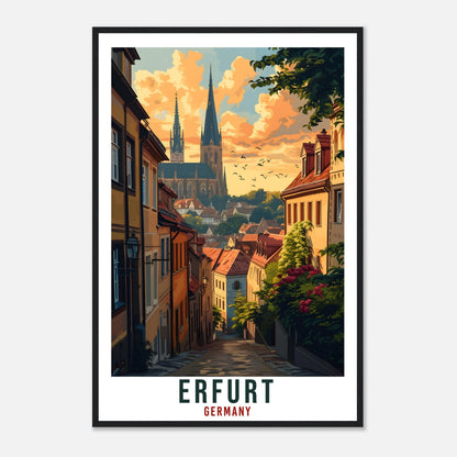Erfurt Travel Print Germany Home Decoration Erfurt German City Wall Art Gift Wall Hanging Art Lover Germany Artwork Erfurt Travel Poster
