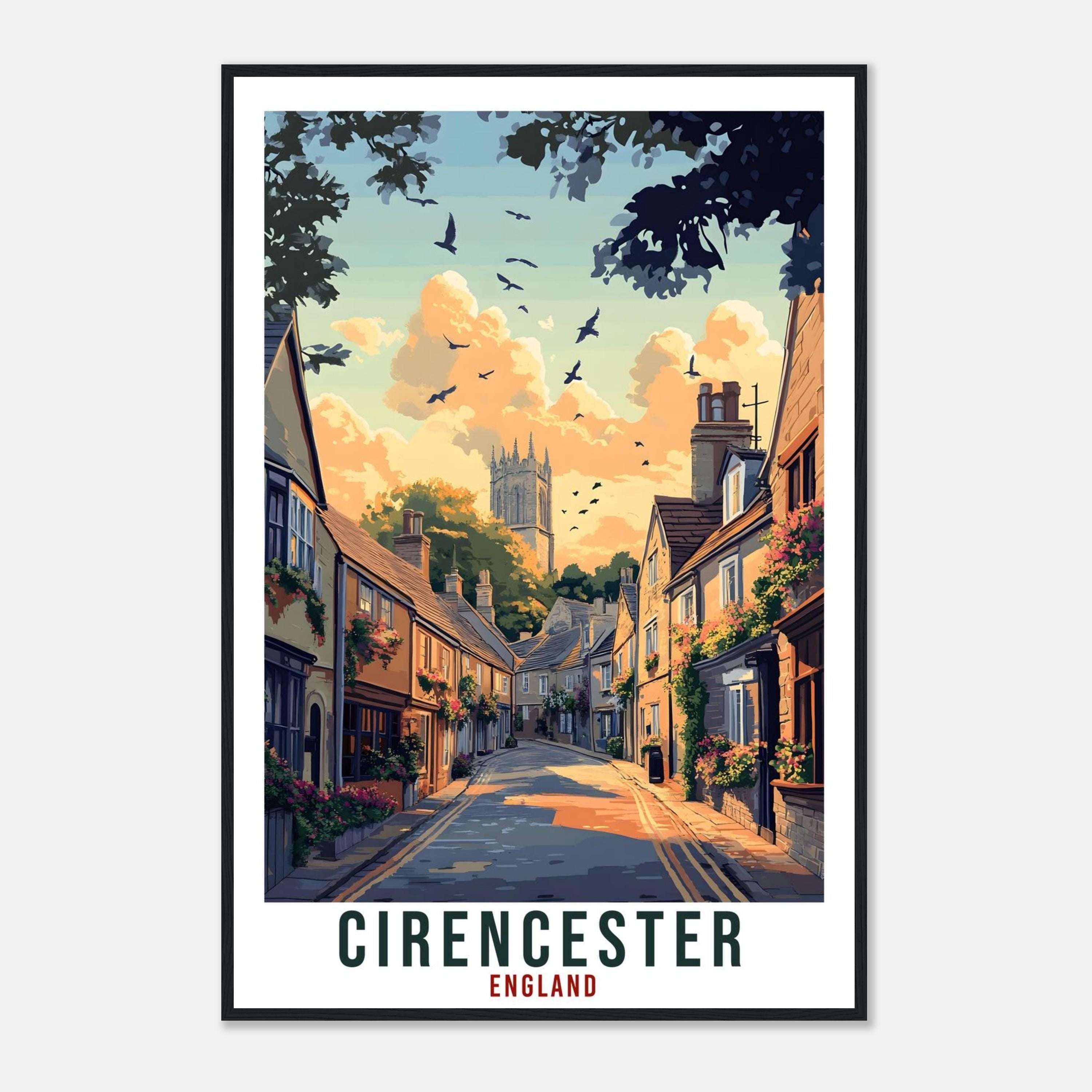 Cirencester Travel Print England Home Decor Cirencester Wall Art Gift Wall Hanging Art Lover England Republic Artwork Travel Poster UK Art