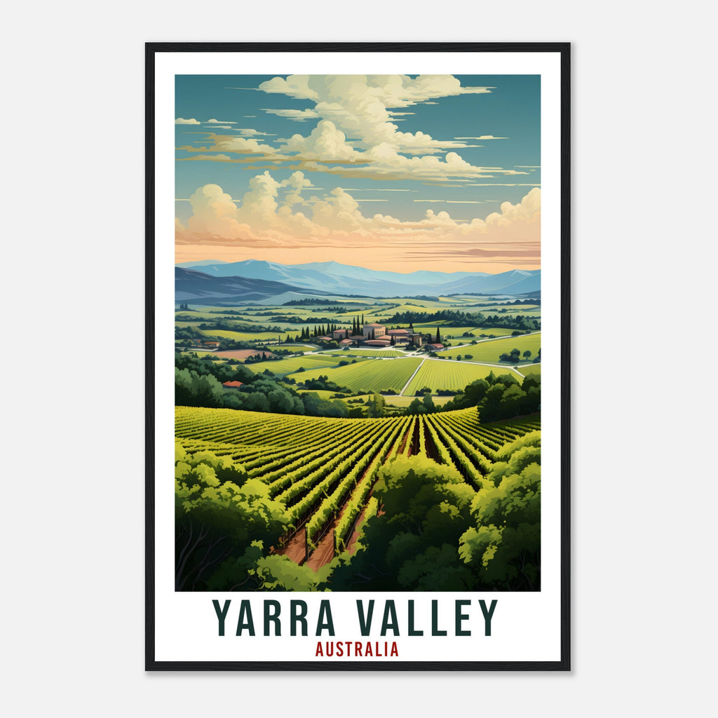 Yarra Valley Travel Poster Wall Art Yarra Valley Australia Home Décor Artwork Wall Hanging  Yarra Valley Vineyard Australian Travel Print