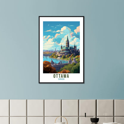 Ottawa Travel Print Wall Art Ottawa Canada Wall Hanging Home Décor Ottawa Gift Art Lovers Canadian Art Lover Gift Ottawa Travel Poster
