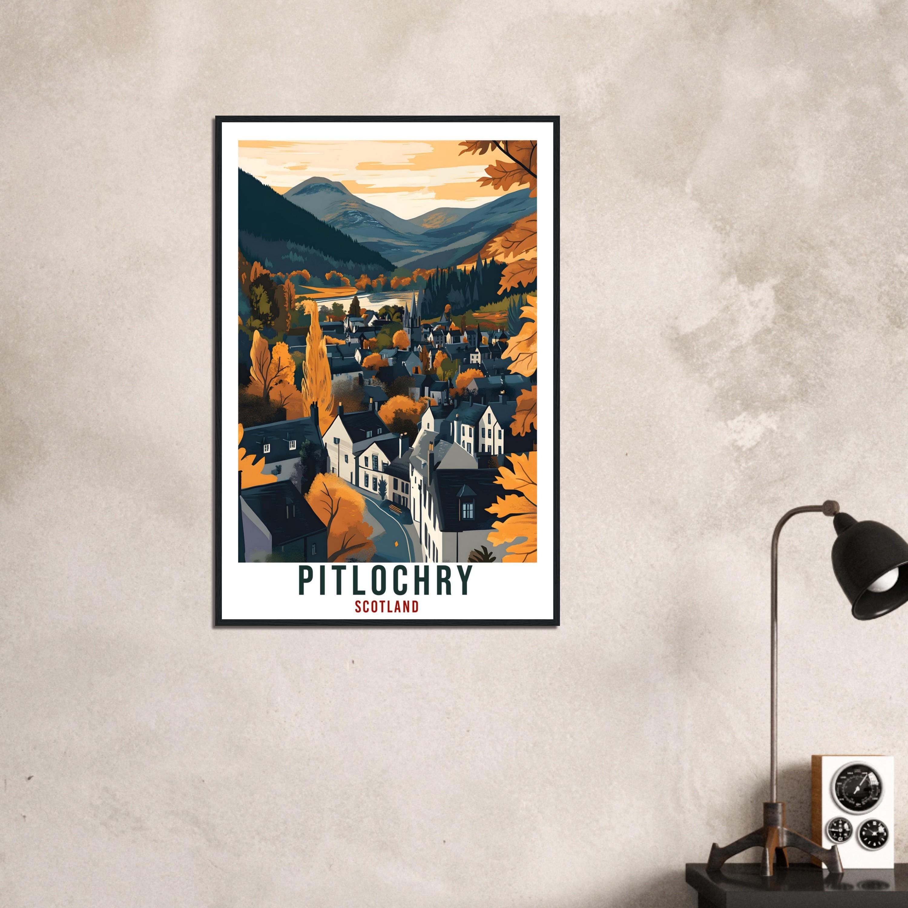 Pitlochry Travel Print Scotland Home Decor Pitlochry Wall Art Wall Hanging Art Lover Scotland Artwork Travel Poster Pitlochry Travel Art