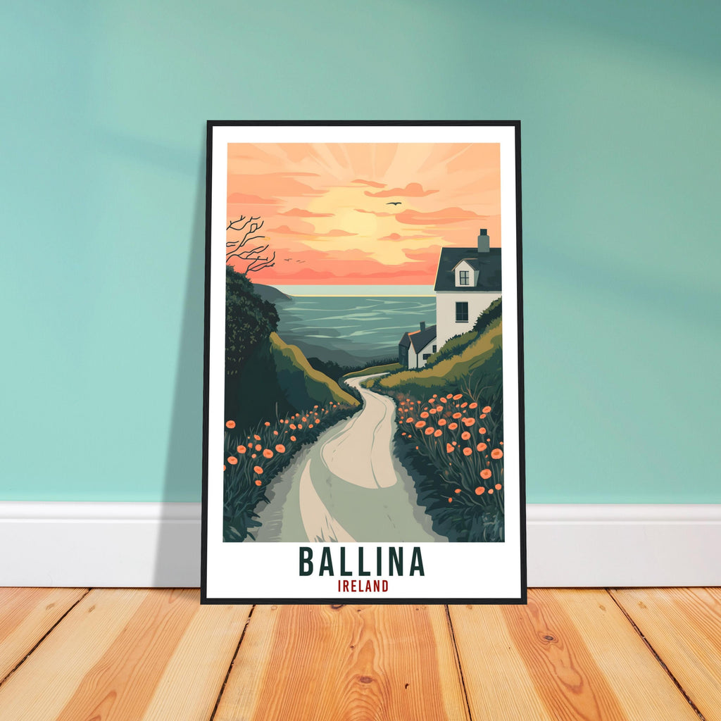 Ballina Travel Print Ireland Home Decor Ballina Wall Art Wall Hanging Art Lover Irish Artwork Travel Poster Ballina Mayo Ireland Travel Art