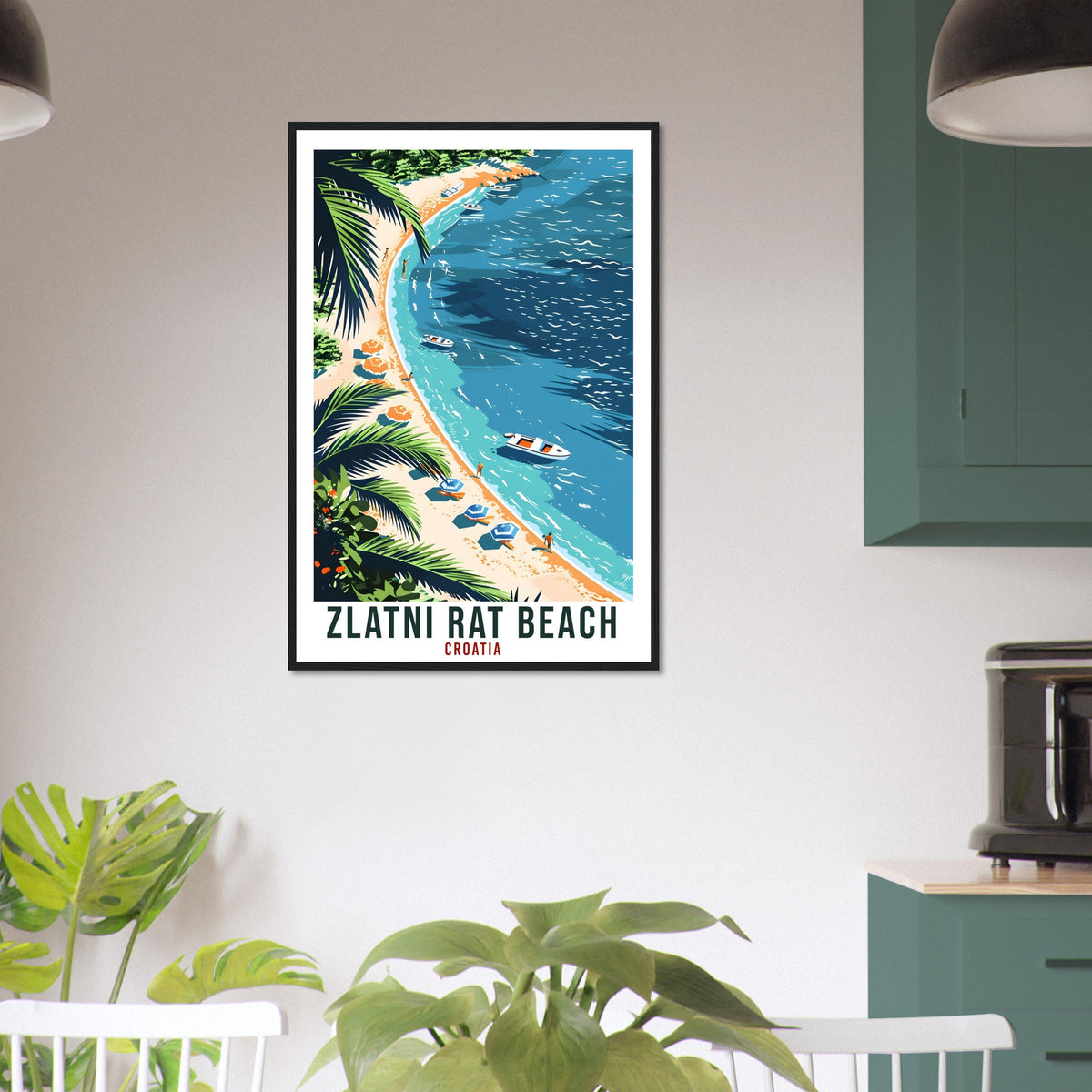 Zlatni Rat Beach Travel Print Croatia Wall Art Wall Hanging Décor Zlatni Rat Gift Croatia Landmark Artwork Croatia Holiday Travel Poster