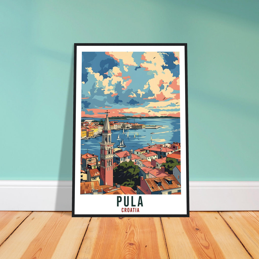 Pula Travel Print Croatia Wall Art Wall Hanging Home Décor Pula Gift Croatian Landmark Artwork Gift Pula Croatia Holiday Travel Poster