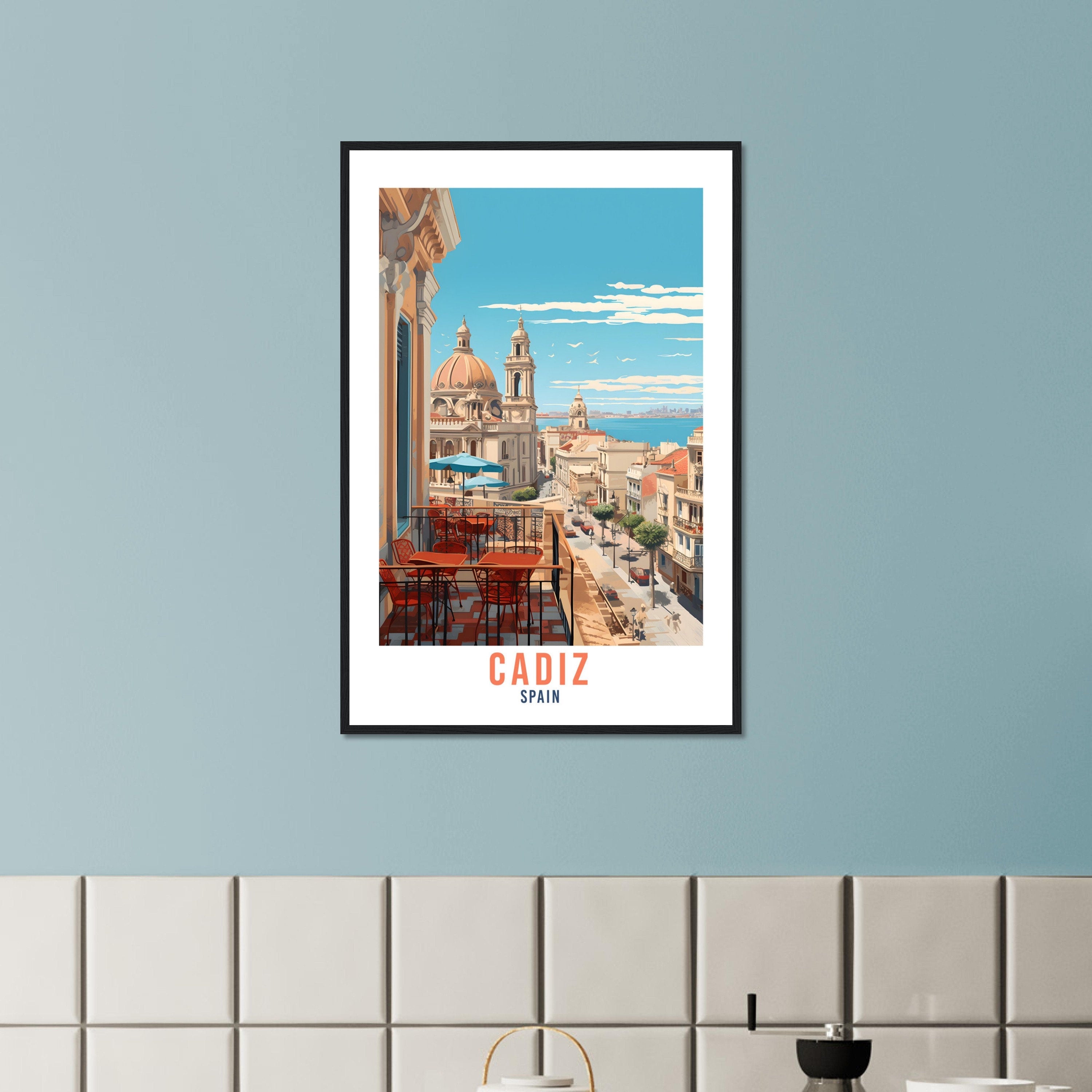 Cadiz Travel Poster Wall Art Cadiz Wall Hanging Home Décor Cadiz Gift Art Lovers Vintage Spain Art Cadiz Print Cadiz Spain Wall Art