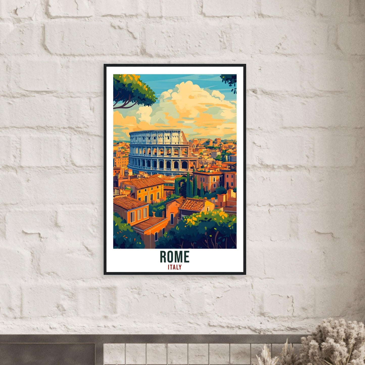 Rome Travel Print Italy Home Decor Rome Skyline Wall Art Gift Wall Hanging Art Lover Rome Italy Artwork Travel Poster Italian Travel Art