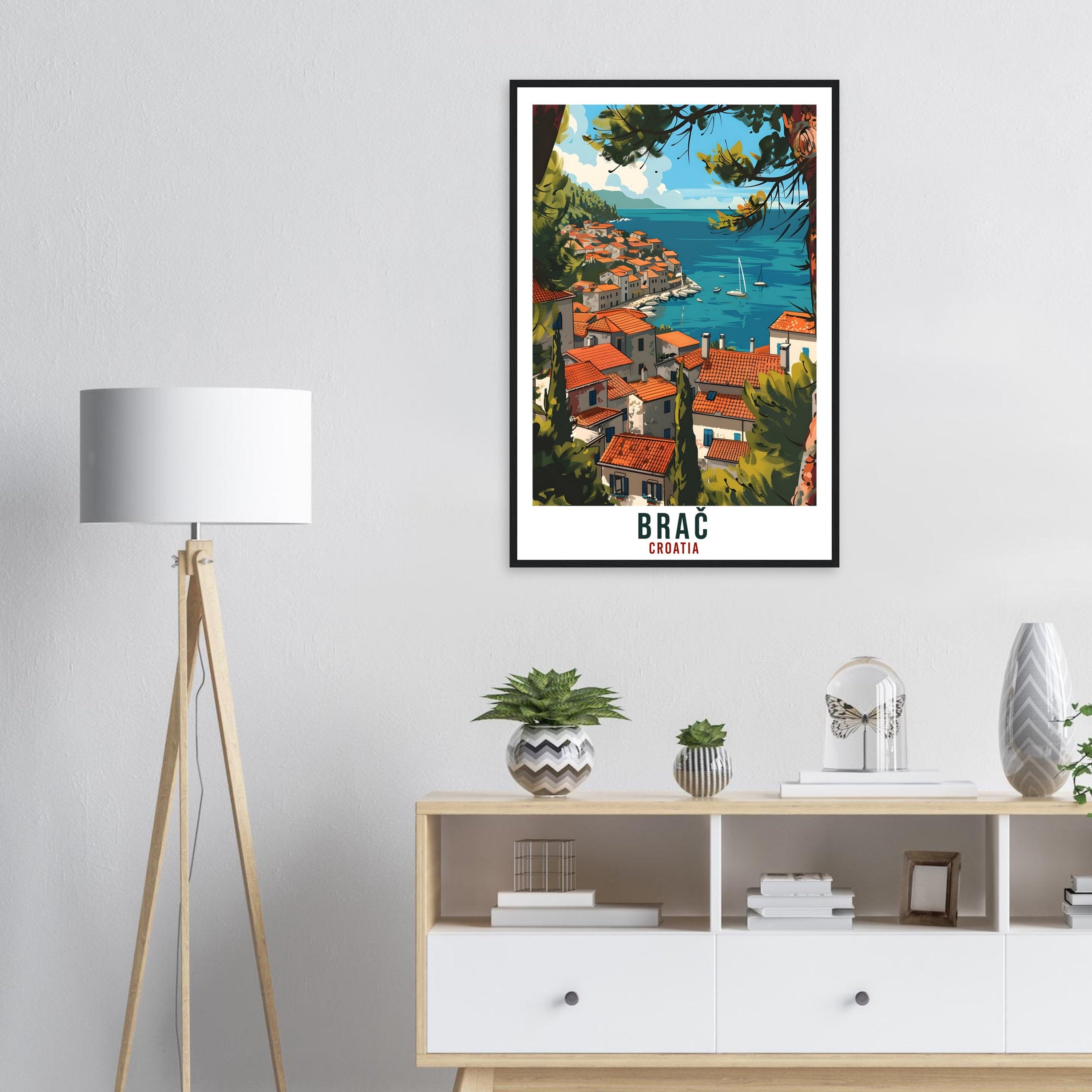 Brač Travel Print Croatian Island Wall Art Wall Hanging Home Décor Brač Croatia Landmark Artwork Gift Brač Croatia Holiday Travel Poster