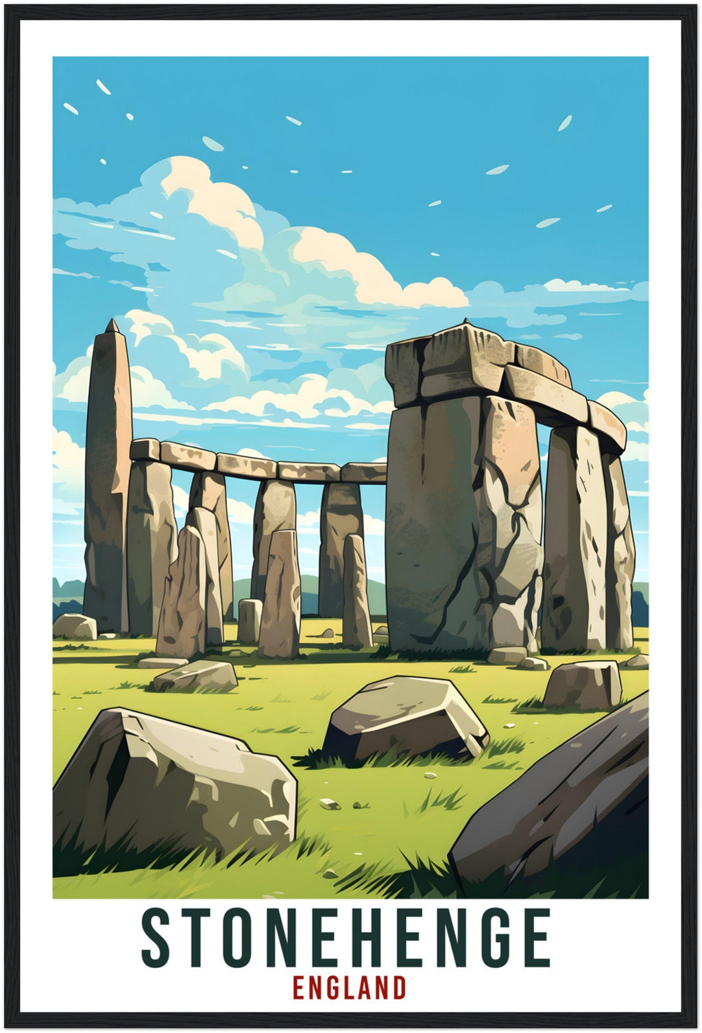 Stonehenge Travel Print English Wall Art Home Decor Wall Hanging Travel Art Gift Stonehenge Travel Poster England Landscape Artwork Gift