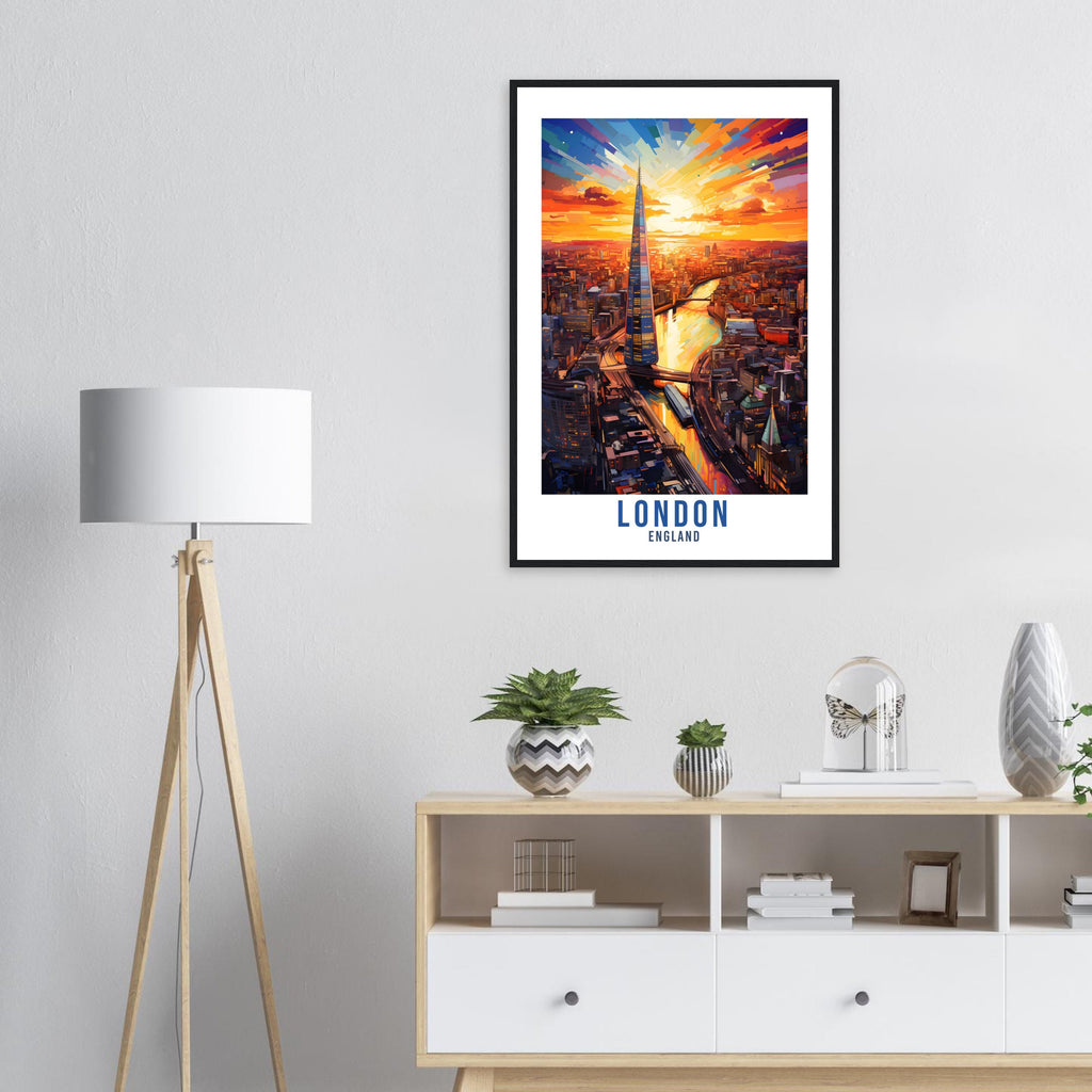 London Travel Print River Thames London Home Decor London Cityscape England Wall Hanging London Artwork Gift London Travel Poster Artwork
