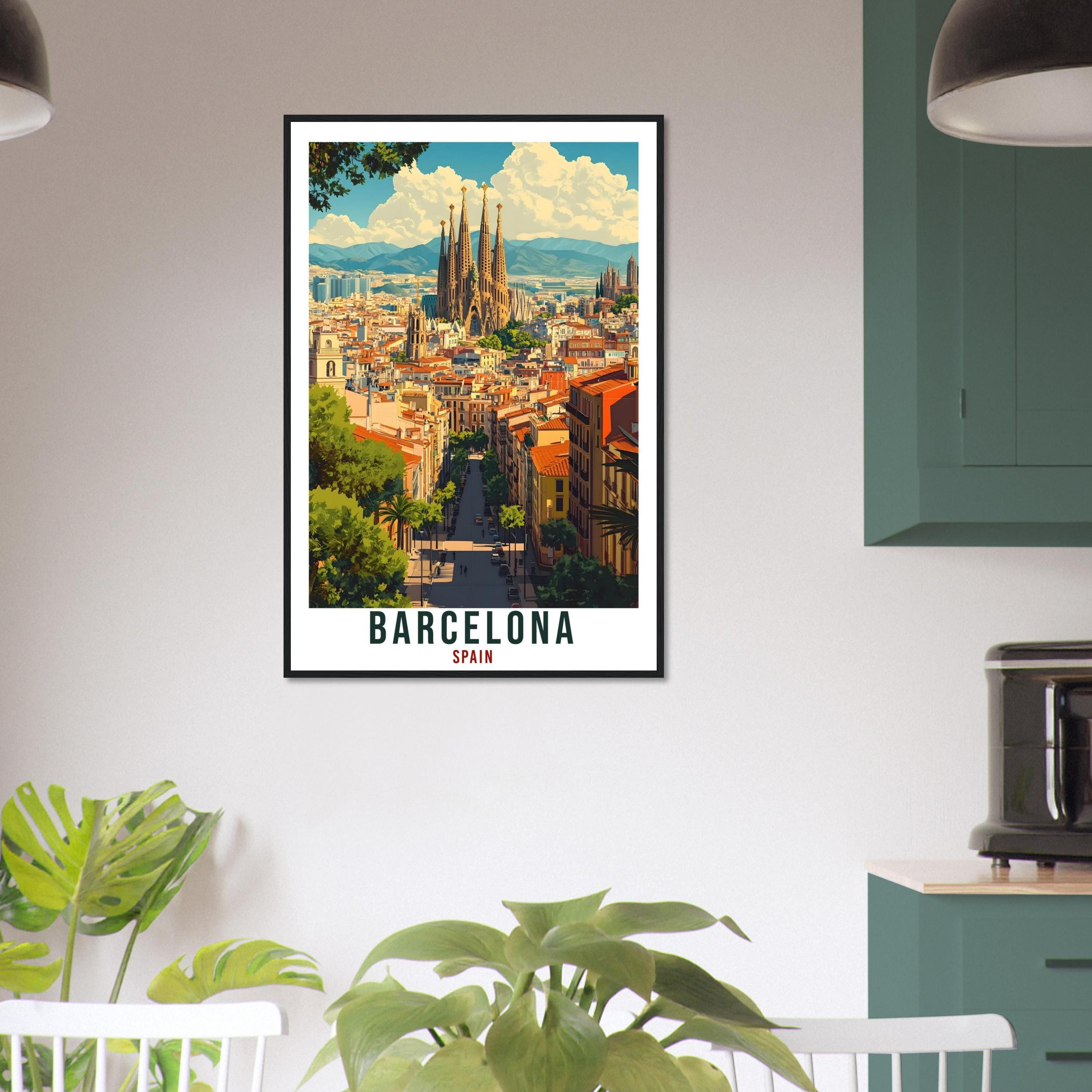 Barcelona Travel Print Spain Home Decor Barcelona Wall Art Gift Wall Hanging Art Lover Barcelona Spain Artwork Travel Poster Travel Artwork