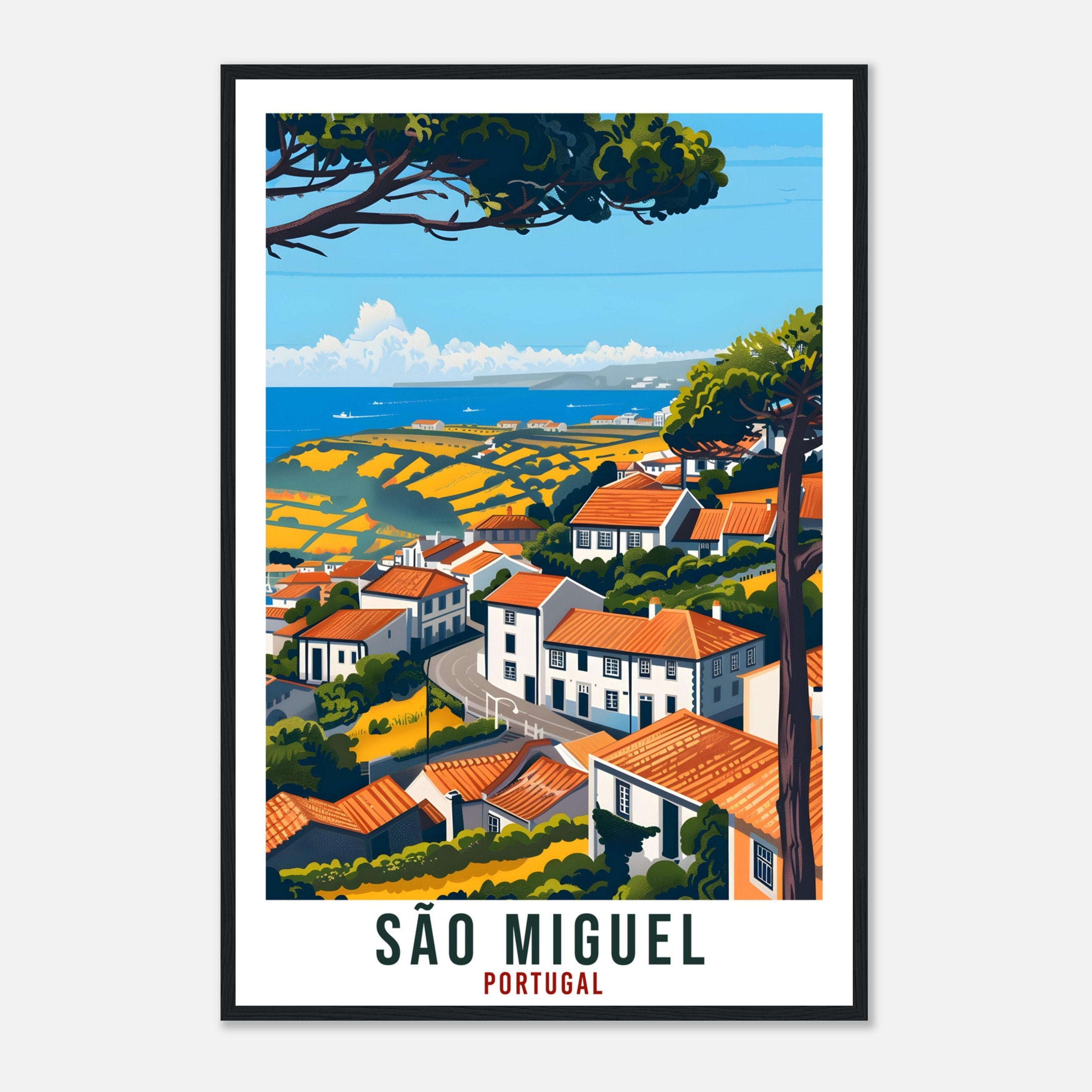 São Miguel Travel Print Portugal Wall Art Wall Hanging Home Décor São Miguel Gift Portugal Landmark Artwork Portugal Holiday Travel Poster