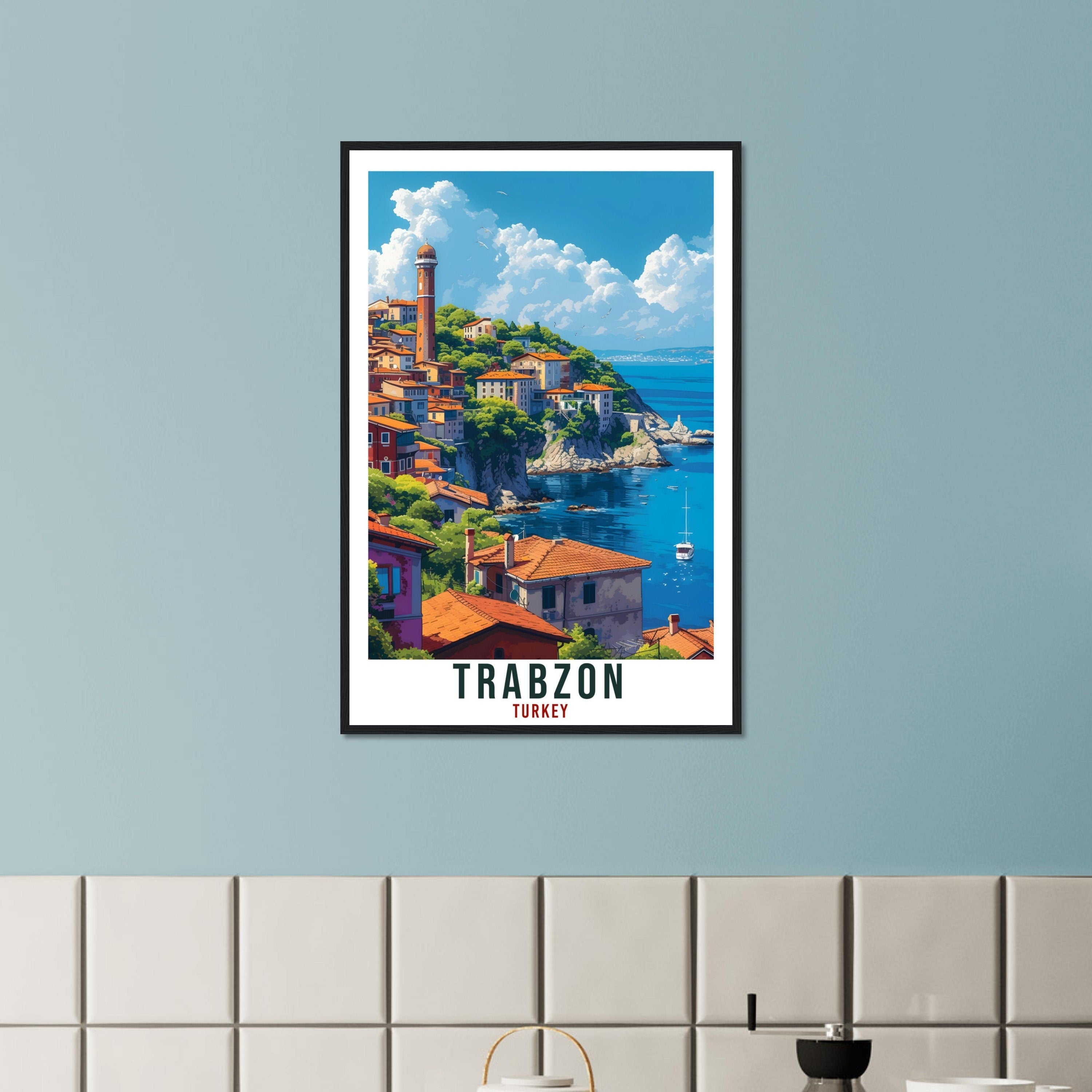 Trabzon Travel Print Turkey Home Decoration Trabzon Turkish City Wall Art Gift Wall Hanging Art Lover Turkey Artwork Trabzon Travel Poster