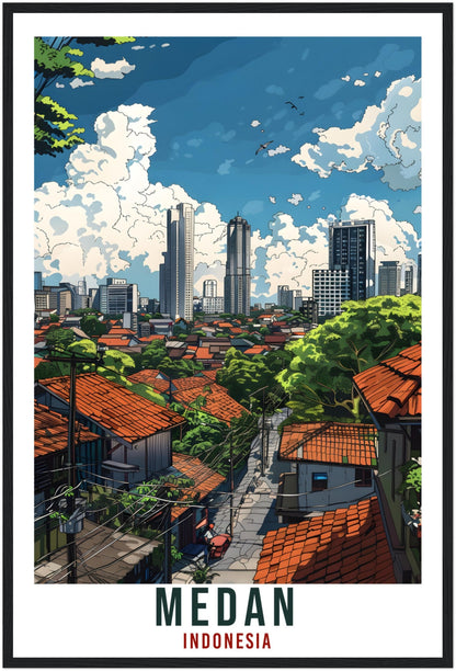 Medan Travel Print Bali Wall Art Wall Hanging Home Décor Medan Gift Landmark Artwork Travel Art Lover Indonesia Medan Travel Poster