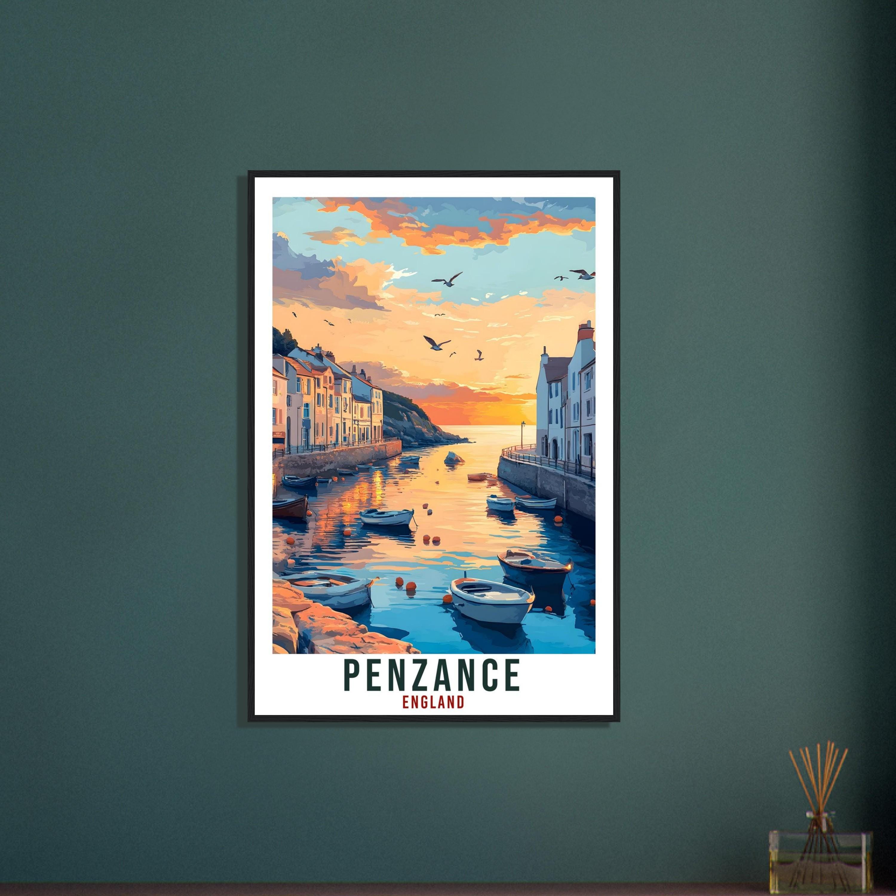 Penzance Travel Print Cornwall England Decor Penzance Wall Art Gift Wall Hanging Art Lover Penzance England Artwork Travel Poster Travel Art