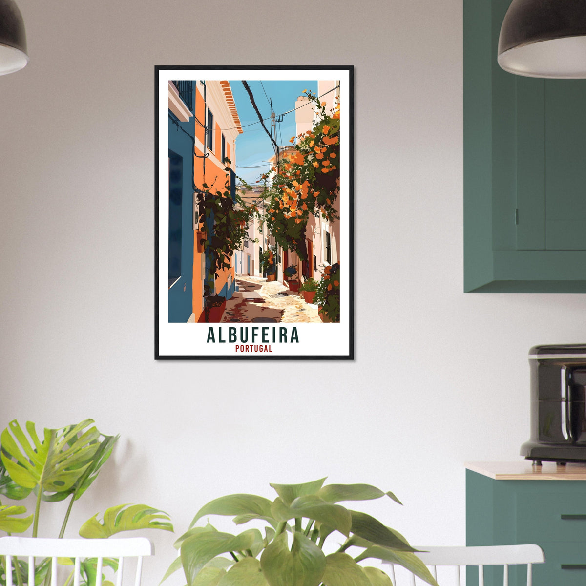 Albufeira Travel Print Portugal Wall Art Wall Hanging Home Décor Albufeira Gift Portugal Landmark Artwork Gift Portugal Travel Poster Art