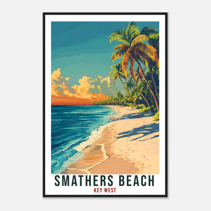 Smathers Beach Travel Print Key West Florida Home Decor Wall Art Gift Wall Hanging Art Lover Key West FL American Artwork Travel Poster Art
