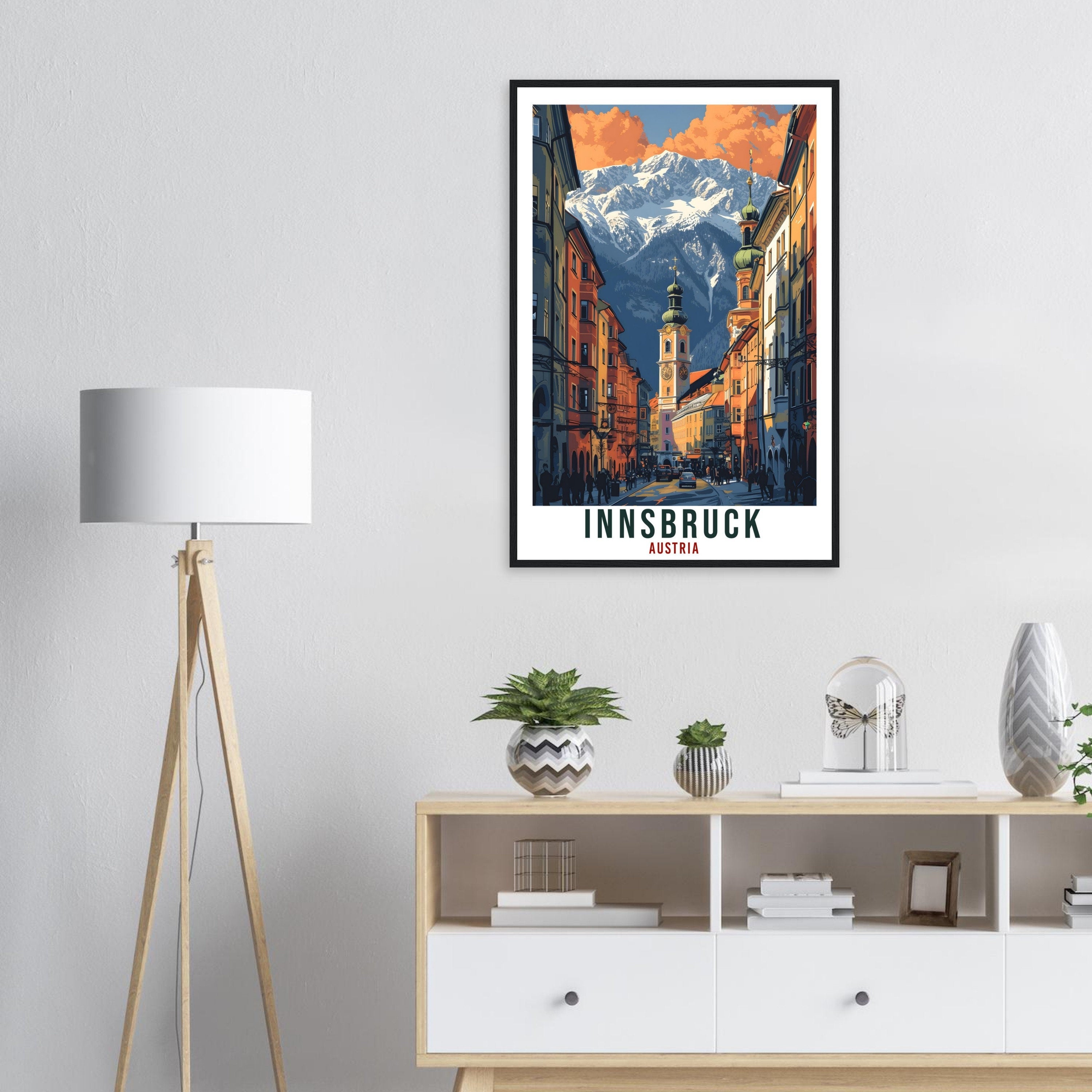 Innsbruck Travel Print Austria Home Decor Innsbruck Austrian Wall Art Gift Wall Hanging Art Lover Austria Artwork Innsbruck Travel Poster