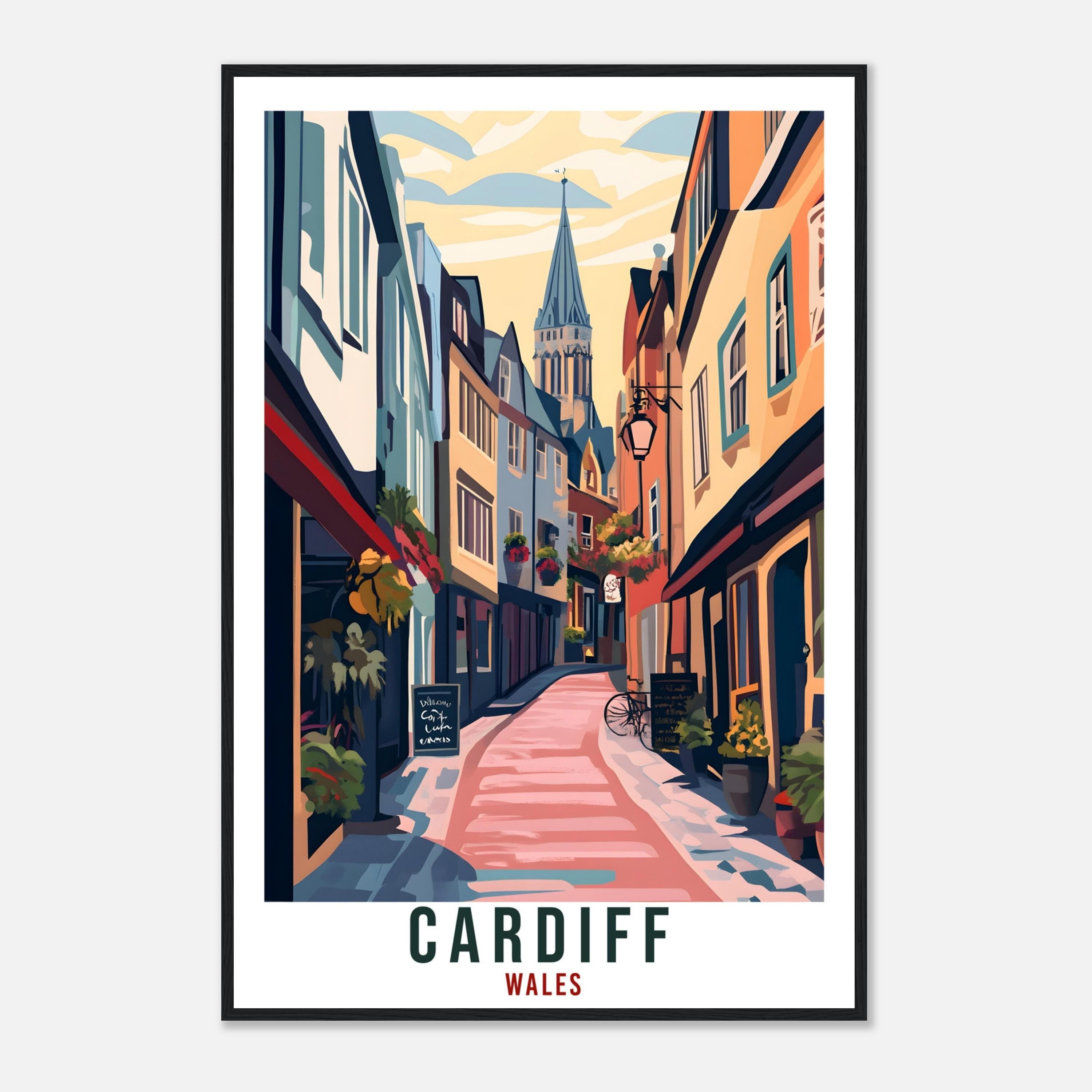 Cardiff Travel Print Wales Home Decor Cardiff Wall Art Wall Hanging Art Lover Wales Artwork Travel Poster Wales Cardiff Travel Artwork Gift