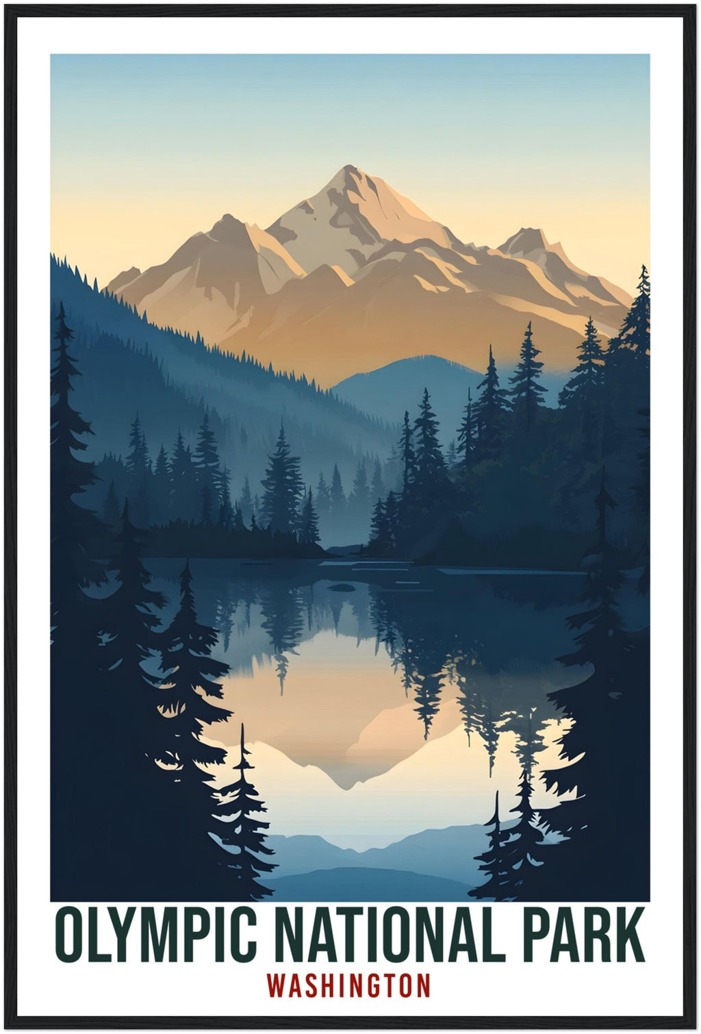 Olympic National Park Washington USA Travel Print Wall Art Wall Hanging Home Décor Washington Gift Travel Art USA  Artwork Travel Poster