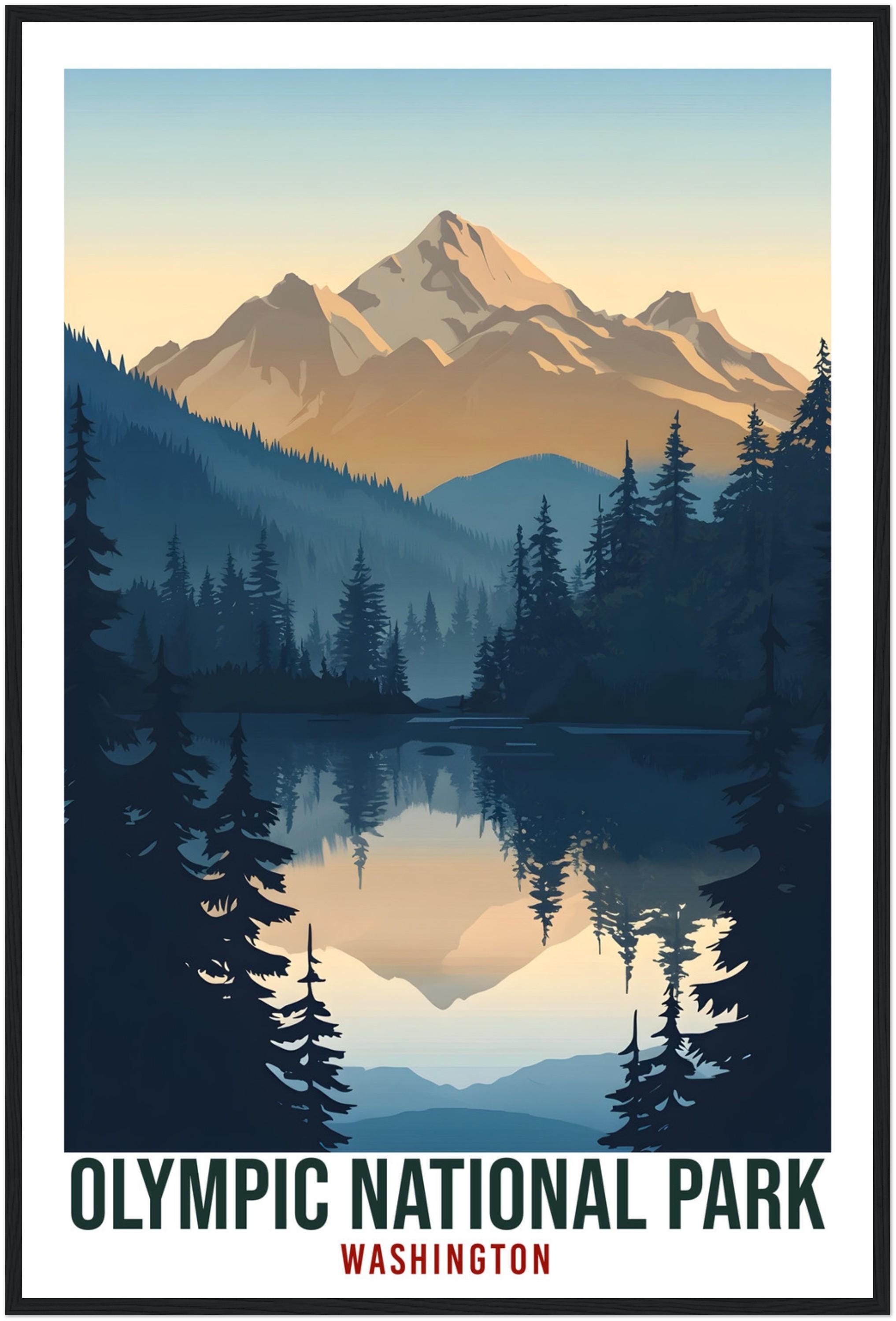 Olympic National Park Washington USA Travel Print Wall Art Wall Hanging Home Décor Washington Gift Travel Art USA  Artwork Travel Poster