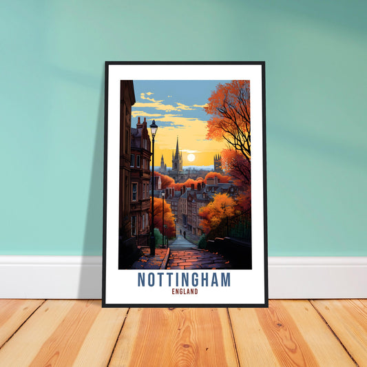 Nottingham Travel Print Home Decor Nottinghamshire East Midlands Wall Hanging Nottingham Artwork Gift Nottingham Travel Poster Artwork