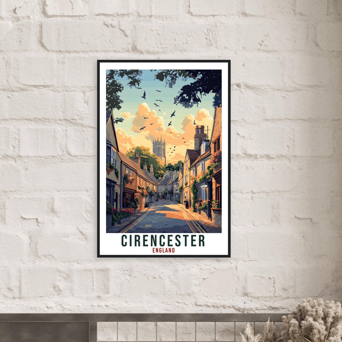 Cirencester Travel Print England Home Decor Cirencester Wall Art Gift Wall Hanging Art Lover England Republic Artwork Travel Poster UK Art