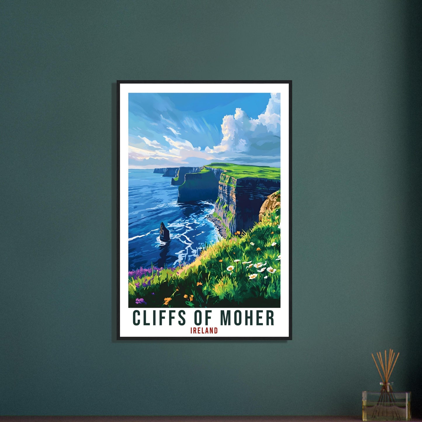 Cliffs Of Moher Travel Print Ireland Home Decor Cliffs Of Moher Wall Art Wall Hanging Irish Artwork Poster Cliffs Of Moher Ireland Travel