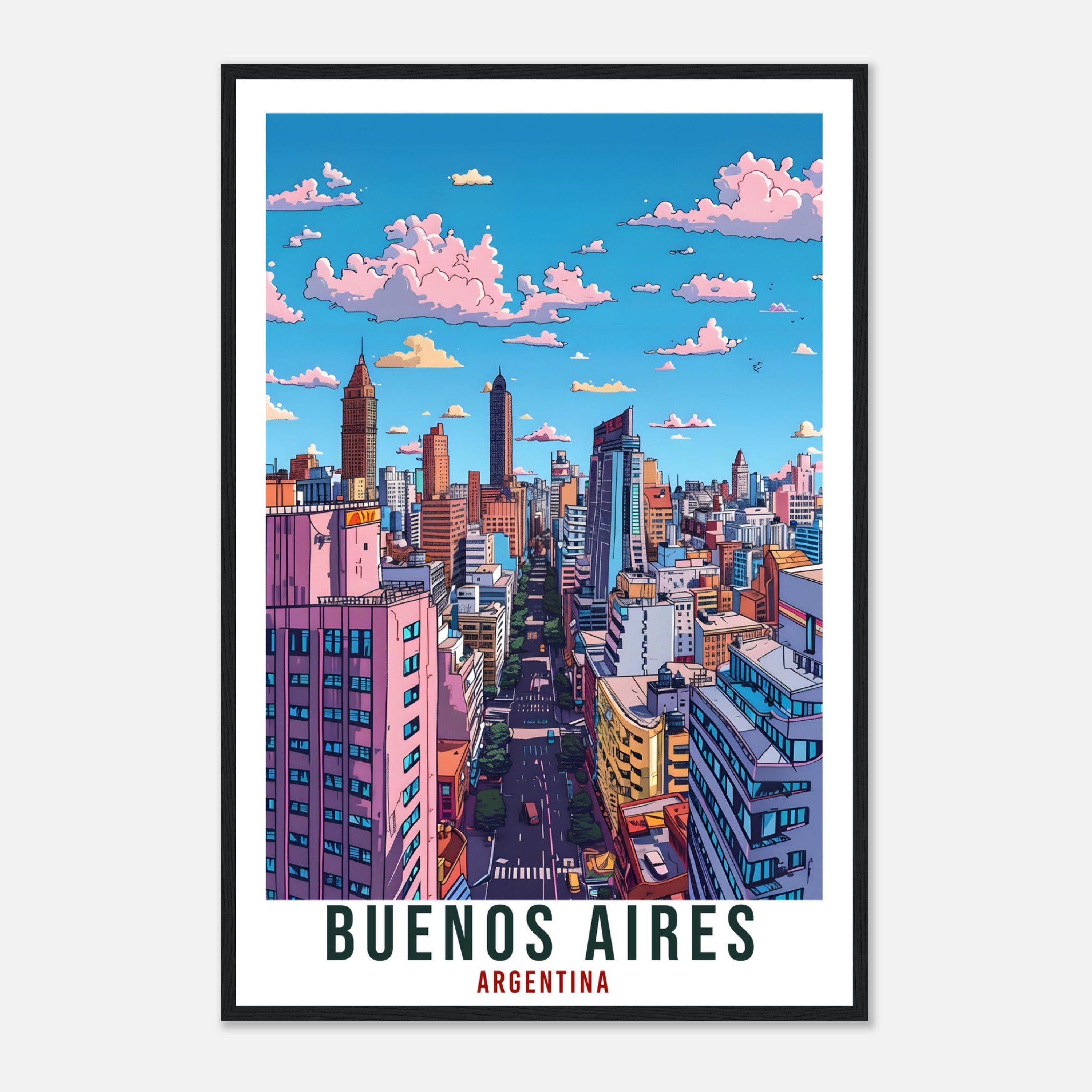 Buenos Aires Argentina Travel Print Wall Art Wall Hanging Home Décor Buenos Aires Gift Landmark Artwork Travel Art Argentina Travel Poster
