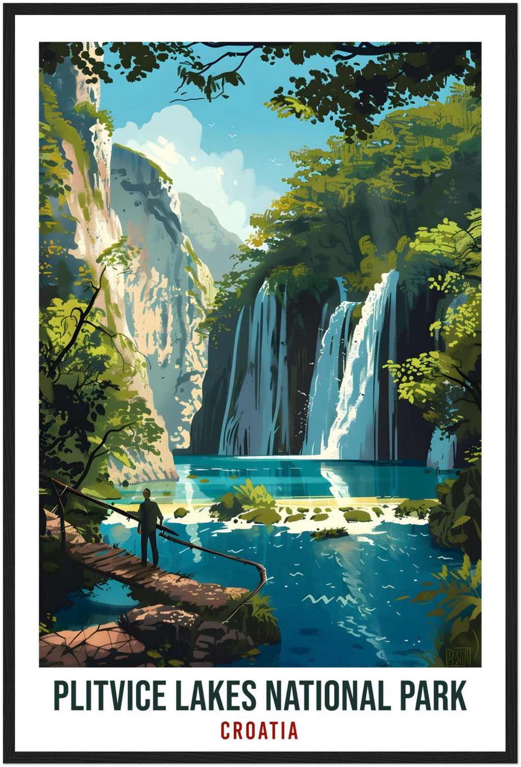Plitvice Lakes National Park Travel Print Croatia Wall Art Wall Hanging Home Décor Plitvice Lakes Artwork Gift Croatia Holiday Travel Poster