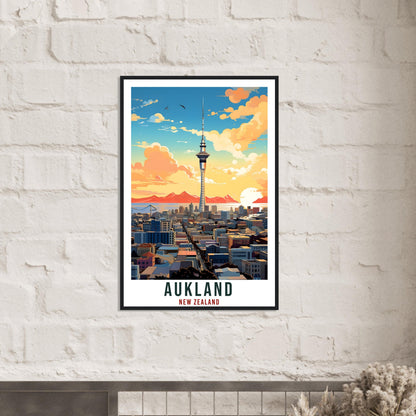 Aukland Travel Print Wall Art Aukland New Zealand City Landscape Artwork Aukland Art Gifts Aukland Travel Poster New Zealand Art Lovers Gift