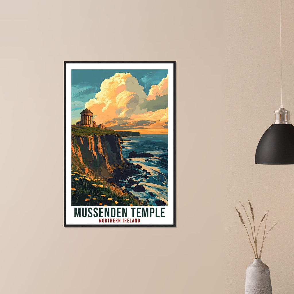 Mussenden Temple Travel Print Northern Ireland Home Decor PLACE Wall Art Wall Hanging Art Lover Artwork Travel Poster North Coast Travel Art